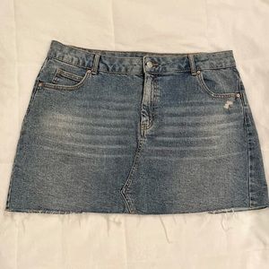 High-Rise Denim Mini Skirt